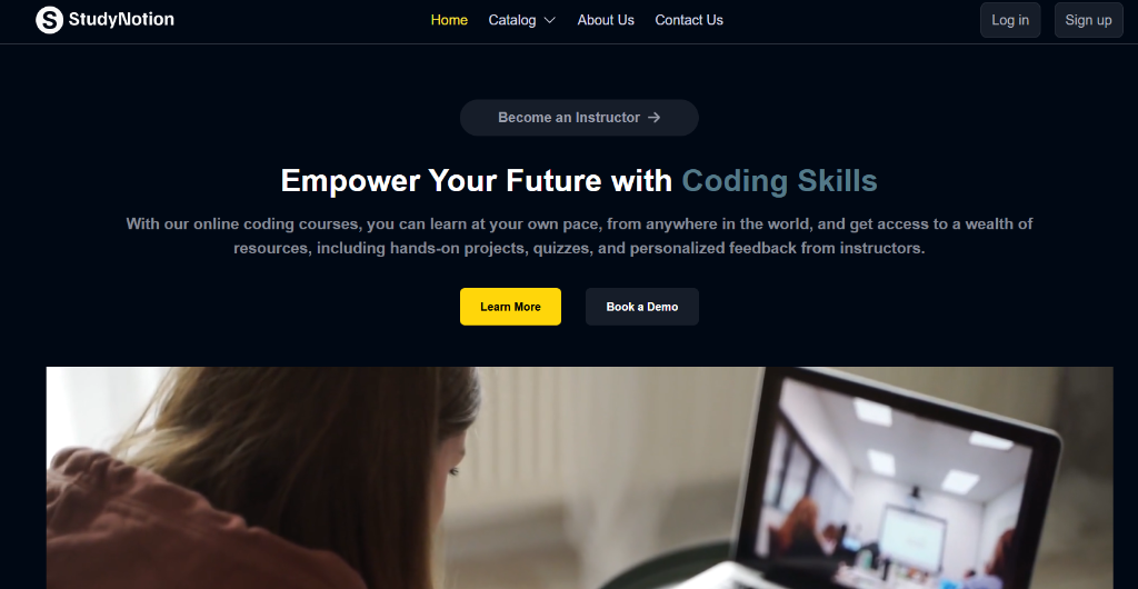 Notion - Course Selling Application interface preview